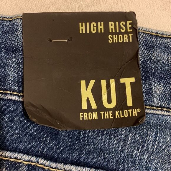Kut from the Kloth Size 16 high waist denim shorts NWT distressed hemline - Picture 3 of 11